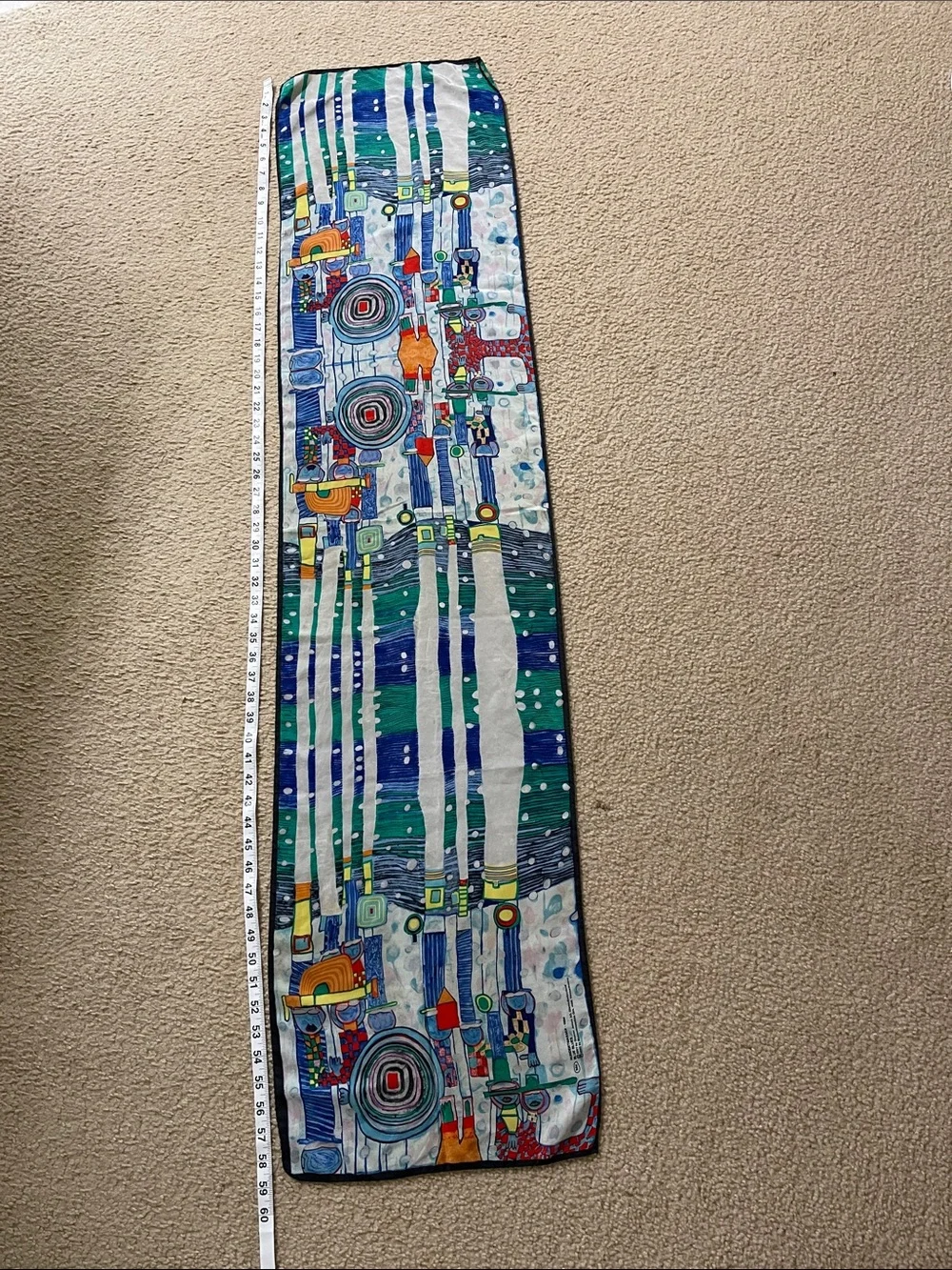 Abstract Blue & Green Vertical Wall Tapestry - Modern Artistic Accent